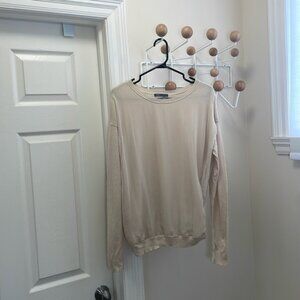 Vince - Cashmere Silk Blend Long Sleeve Sweater - Neutral Cream - M